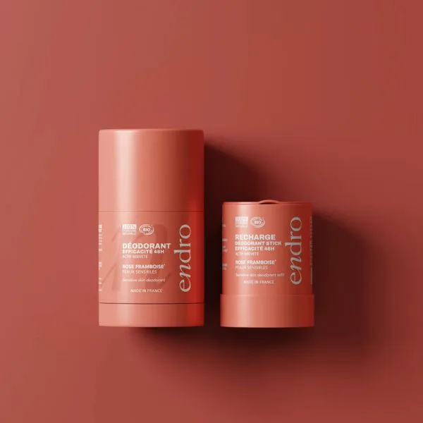 Duo deodorant stick recharge 48h parfum rose framboise - Épure Aura